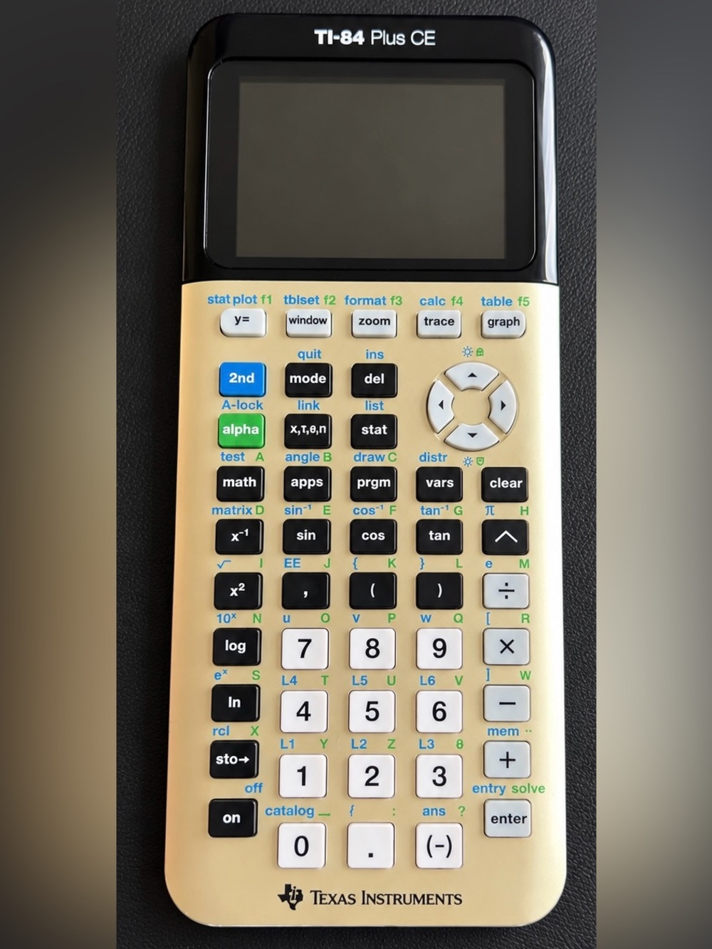 Texas Instruments Beige and Black Graphing Calculator TI-84 Plus CE Style